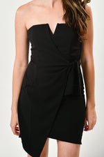 Sleek Black Dress With Tie - Shop La's Showroom